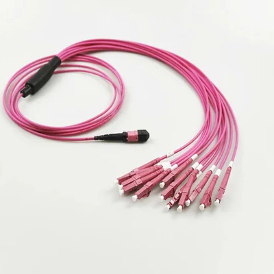 MTP- 6 cavo della toppa della fibra del CENTRO DX 50/125 MMF OM3 di LC UPC 12 per la telecomunicazione